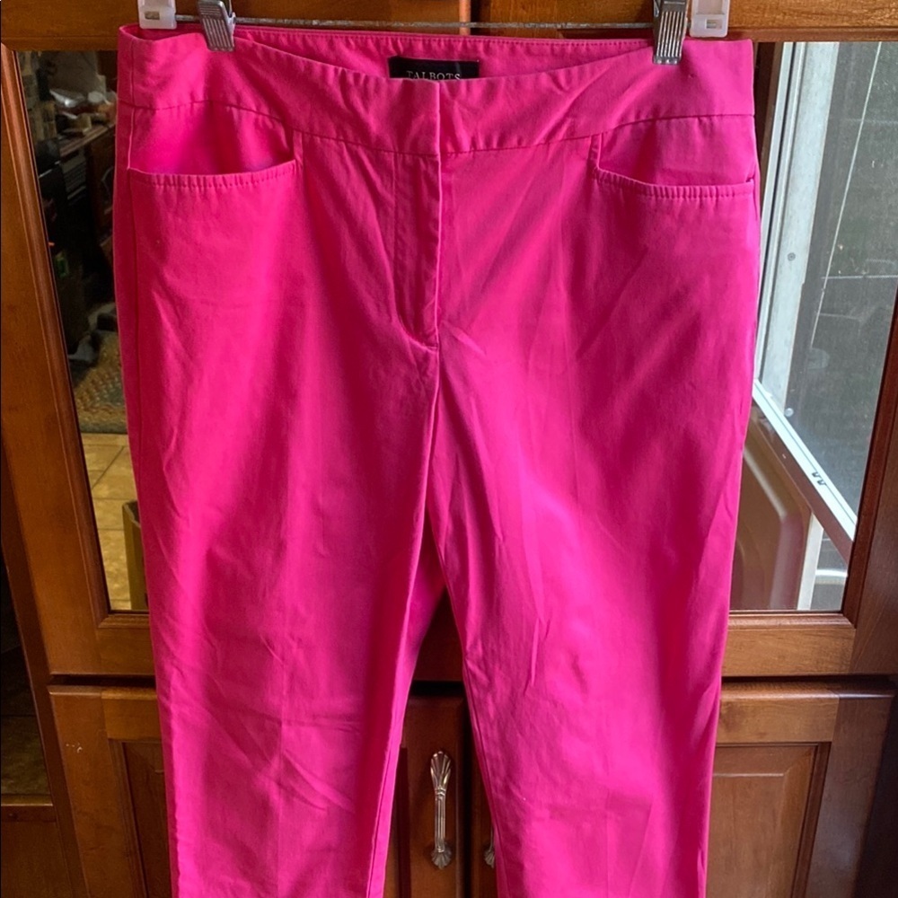 Talbots Hot Pink Signature Size 6 Capris Vibrant Fuchsia